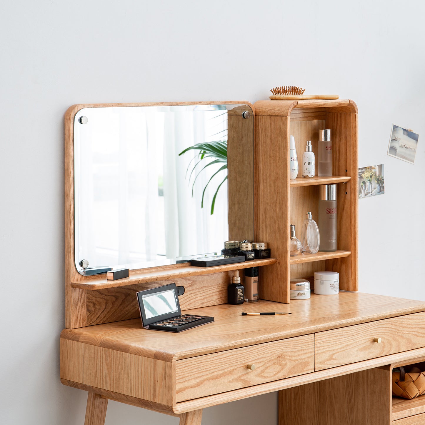 Beauty Boudoir 100% Solid Oak Makeup Vanity