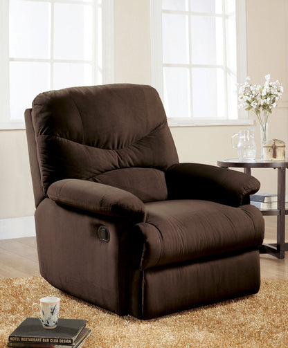 Zamora Glider Recliner with Pillow Top Armrest - Chocolate