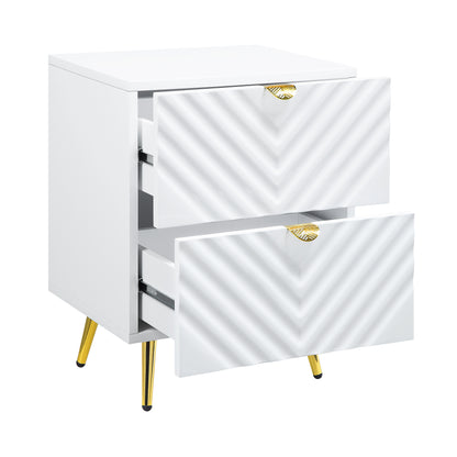 Gaines High Gloss Nightstand - White