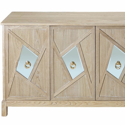 Dox 4-Door Cabinet with Mirrored Decorative - Wood