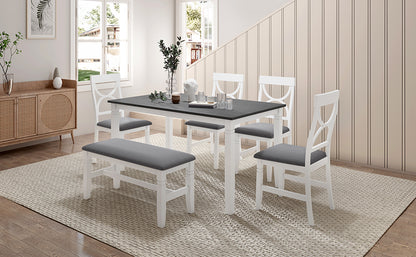 Venus 6pc Dining Set Dining Table 4x Side Chairs And Bench