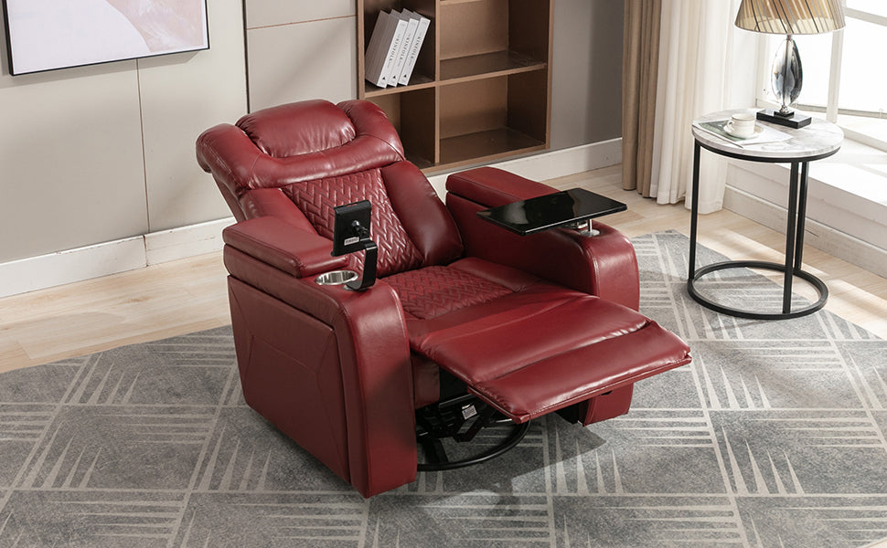 Comfort Max 270 Degree Swivel Power Recliner - Red