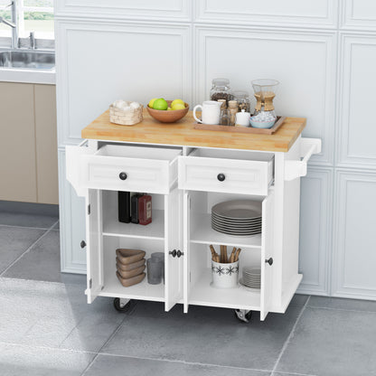 Nexa Kitchen Island Cart - White