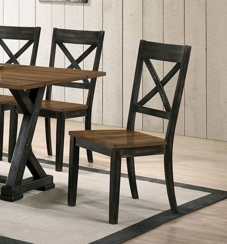 Klein  Farmhouse Design Dining Chair (Set of 2)- Antique Oak