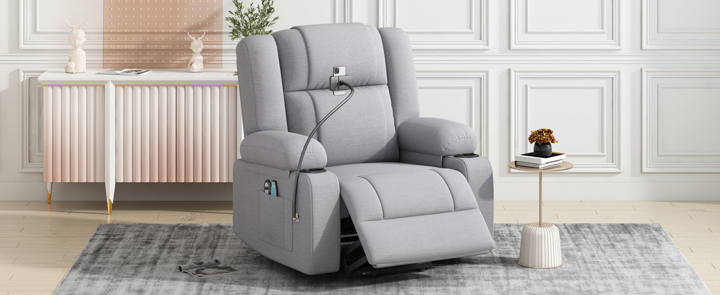 Dawson Power Lift Recliner with Massage - Gray