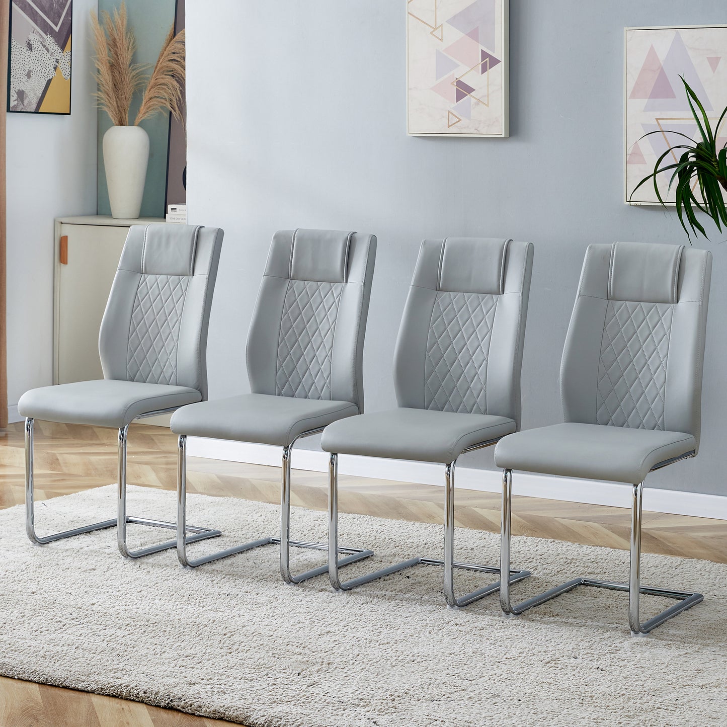 Skye Dining Chair Metal Leg (Set of 6) - Light Gray