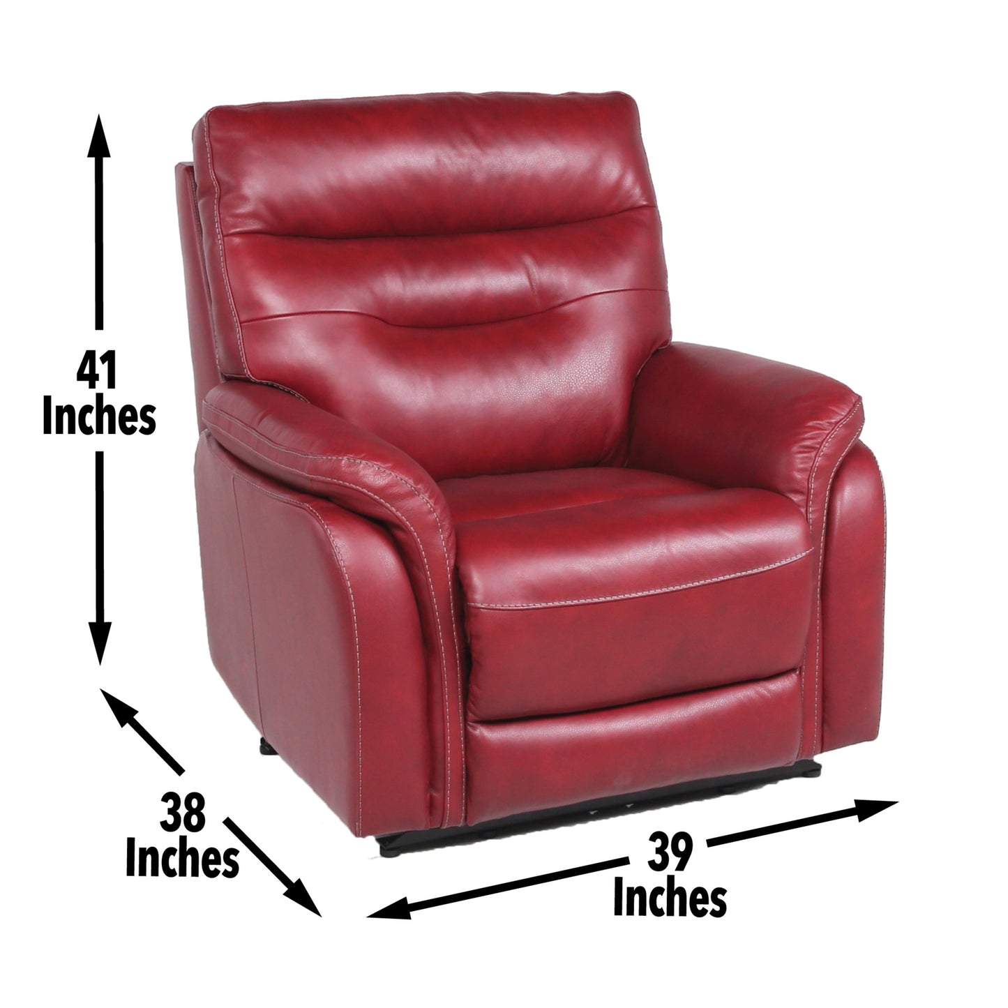 Mulu Top-Grain Leather Motion Recliner - Red