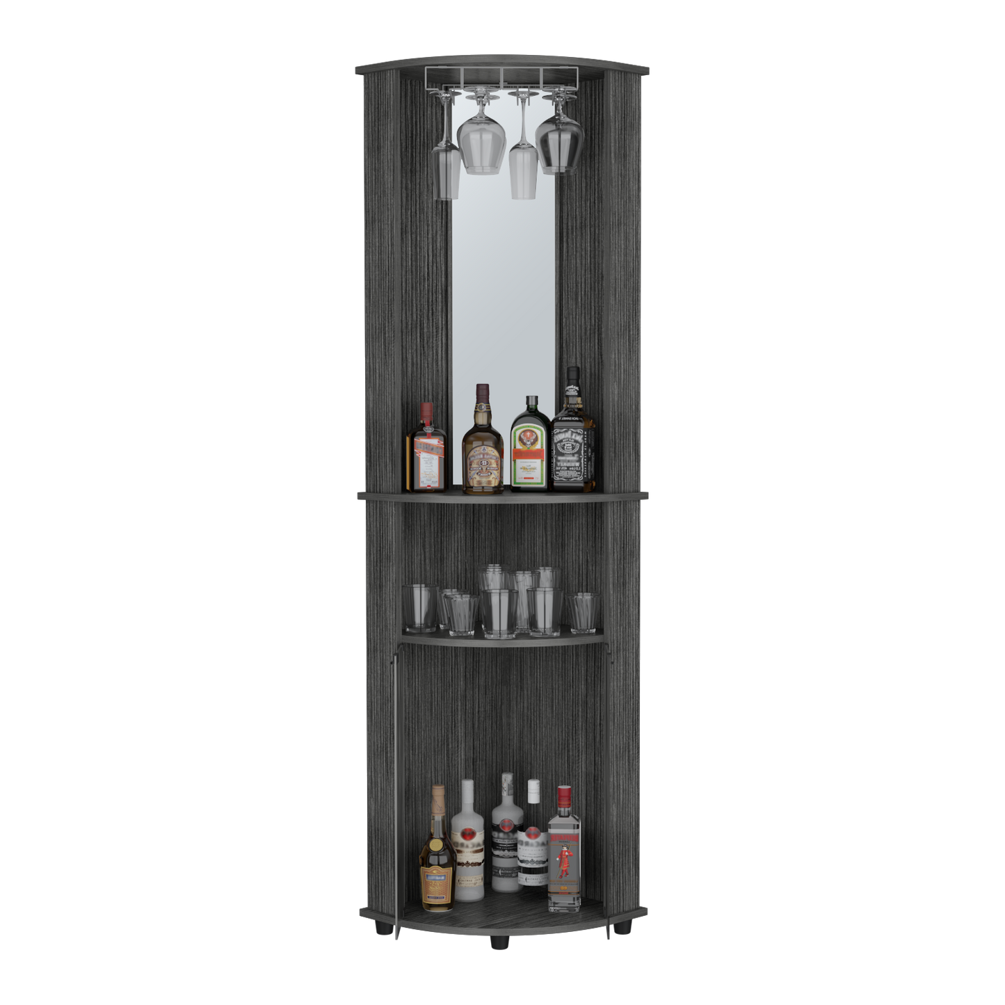 Rialto Corner Bar Cabinet - Smokey Oak