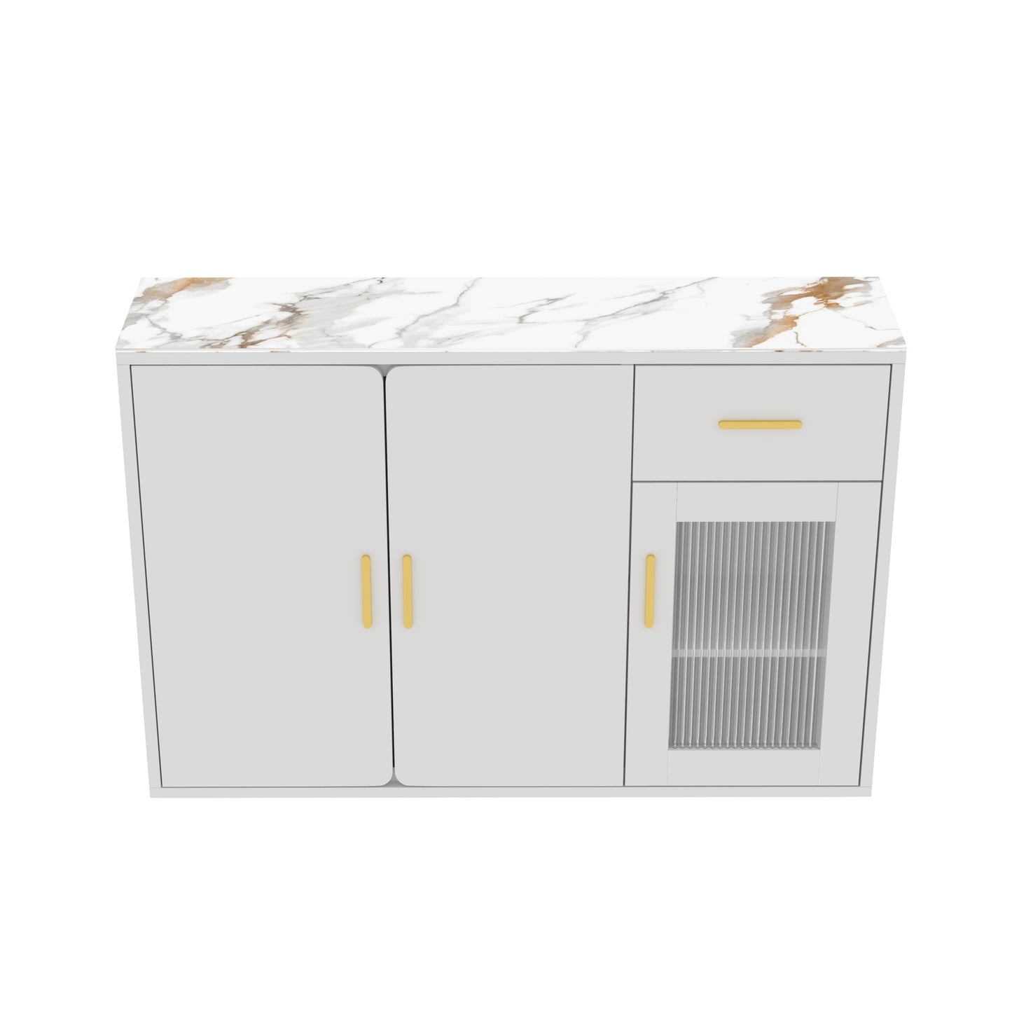 Vero Wood Accent Buffet Cabine - White