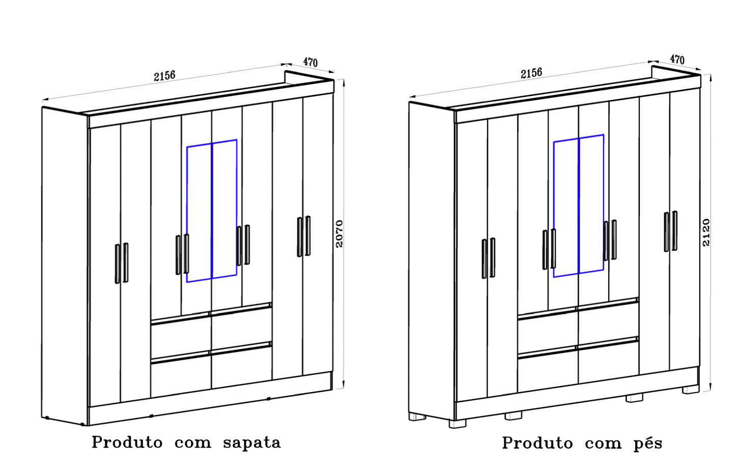 Wardrobe Belem - Natural/White