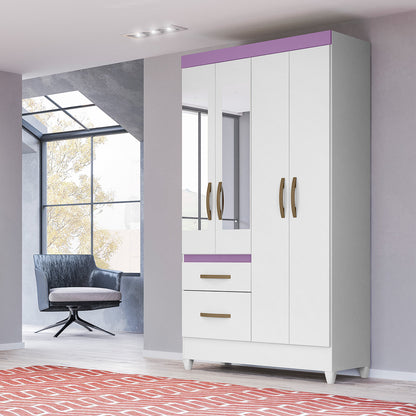 Wardrobe Madri - White Flex + Mirror