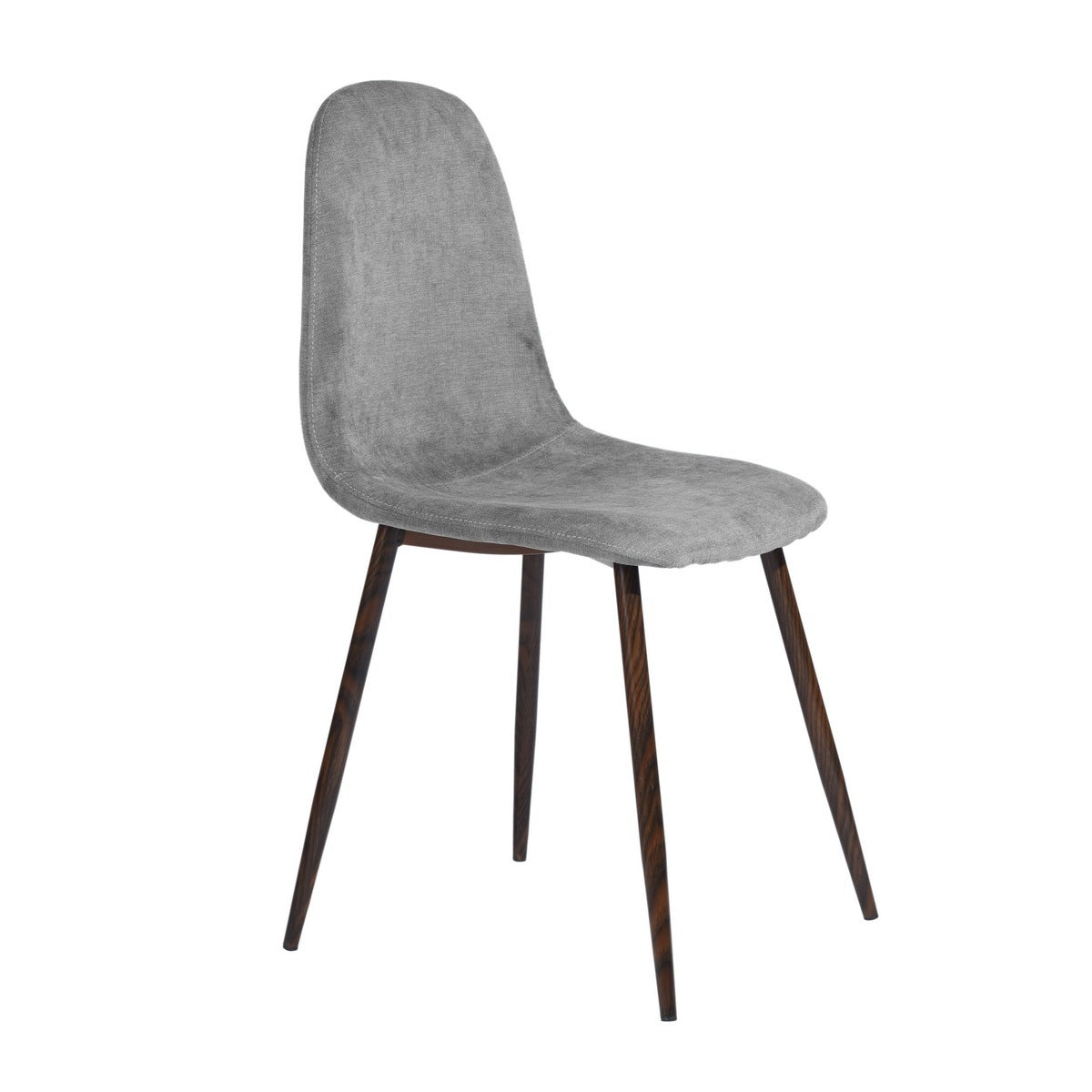 Scandinavian Velvet Chairs (Set of 4) - Light Gray