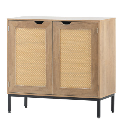 Nors Rattan Accent Storage Cabinet Set of 2