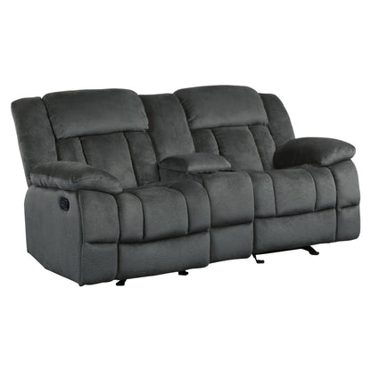 Barrera Fabric Glider Reclining Loveseat - Black