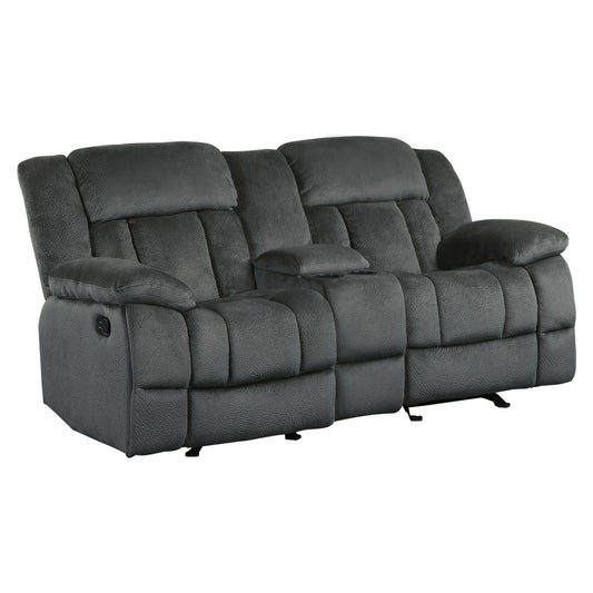 Barrera Fabric Glider Reclining Loveseat - Black