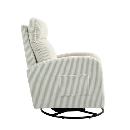 JiaDa Upholstered Swivel Rocking Chair - Beige