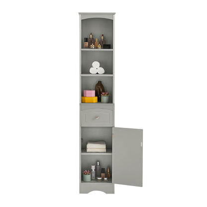 Tower Bathroom Cabinet with Drawer - Gray