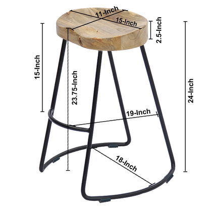 Faye 24 " Wood Industrial Counter Height Stool  - Set of 2