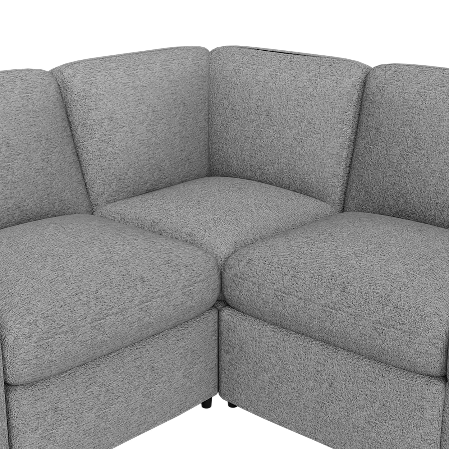 Emil Power Recliner Sofa Sectional with Storage - Grey