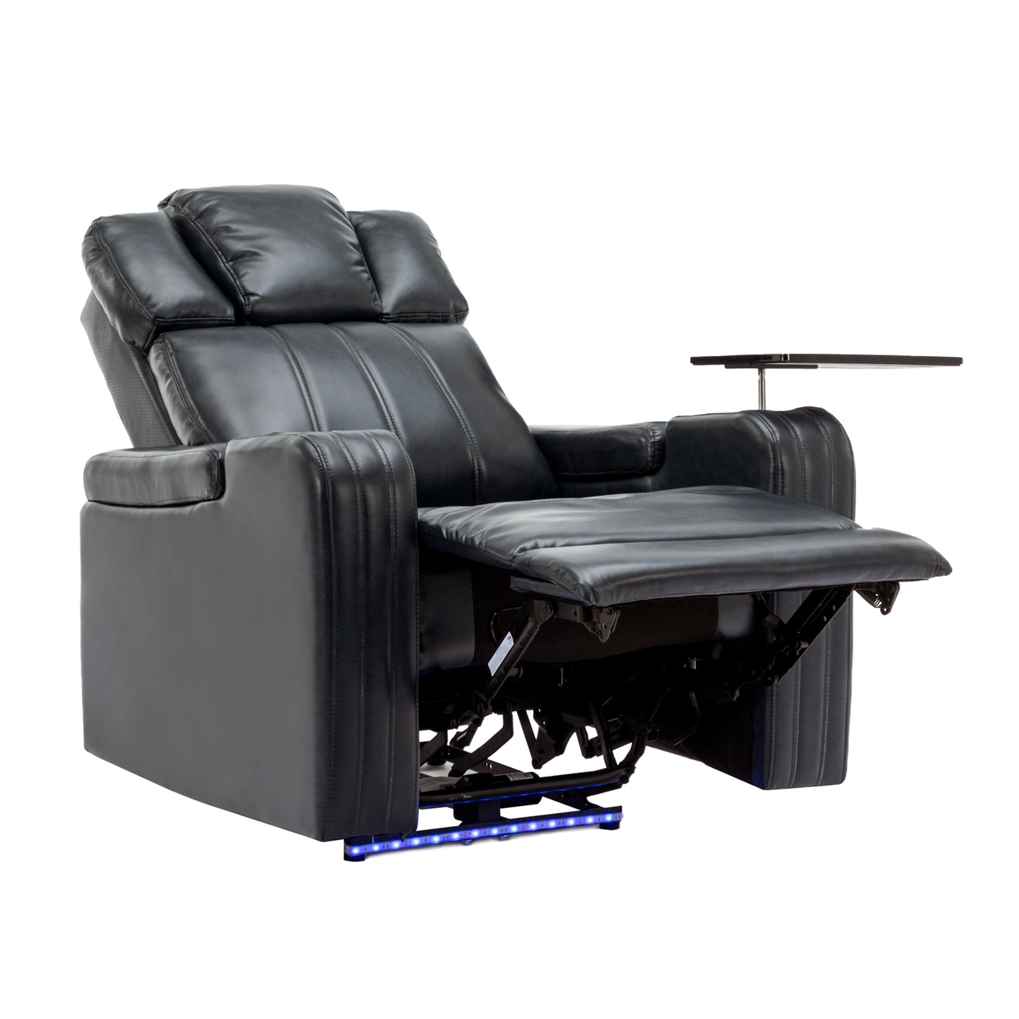 Xavier PU Leather Power Recliner - Black