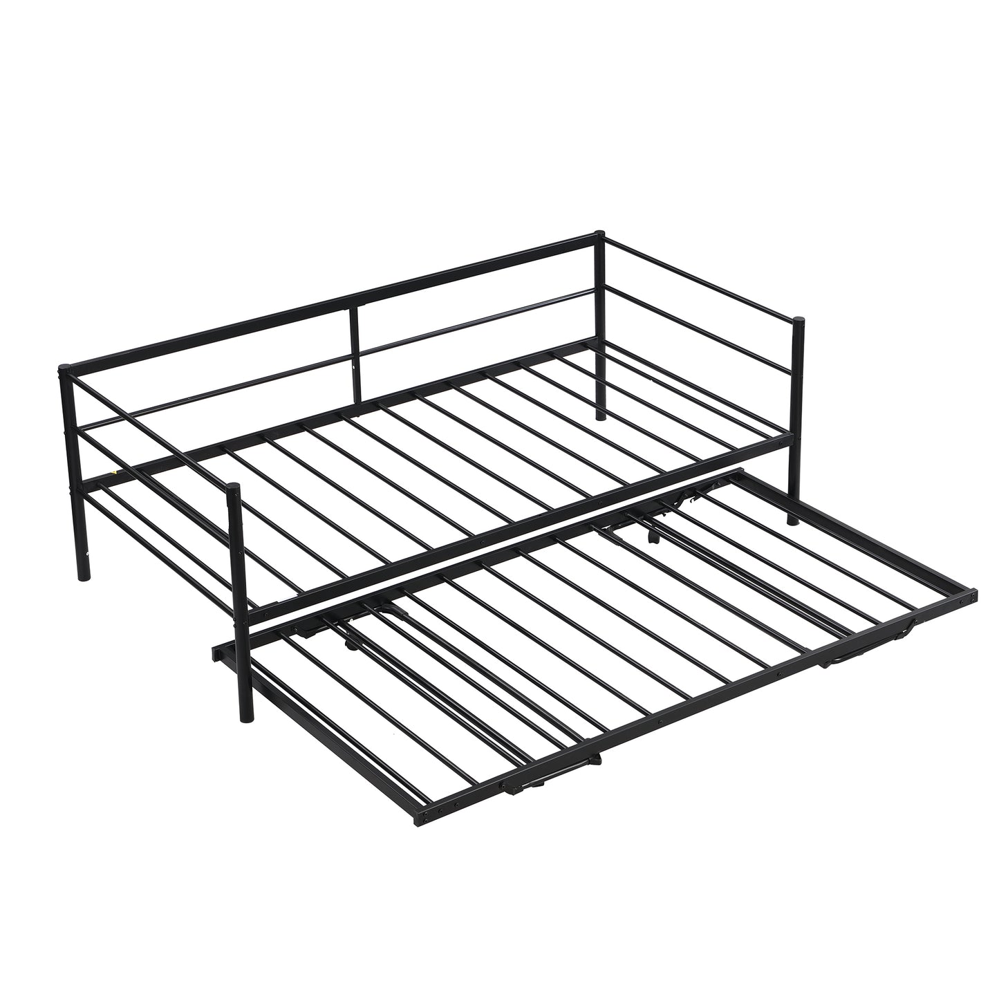 Wago Twin Size Metal Daybed with Adjustable Trundle - Black