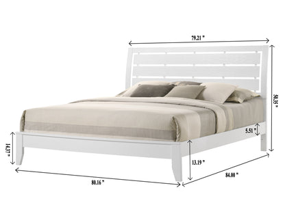 Winston King Size Bed - White