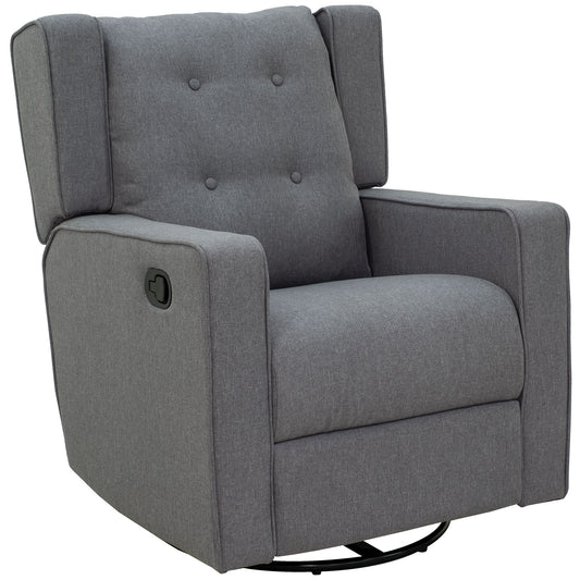 Osman Wingback Swivel Recliner Chair - Gray