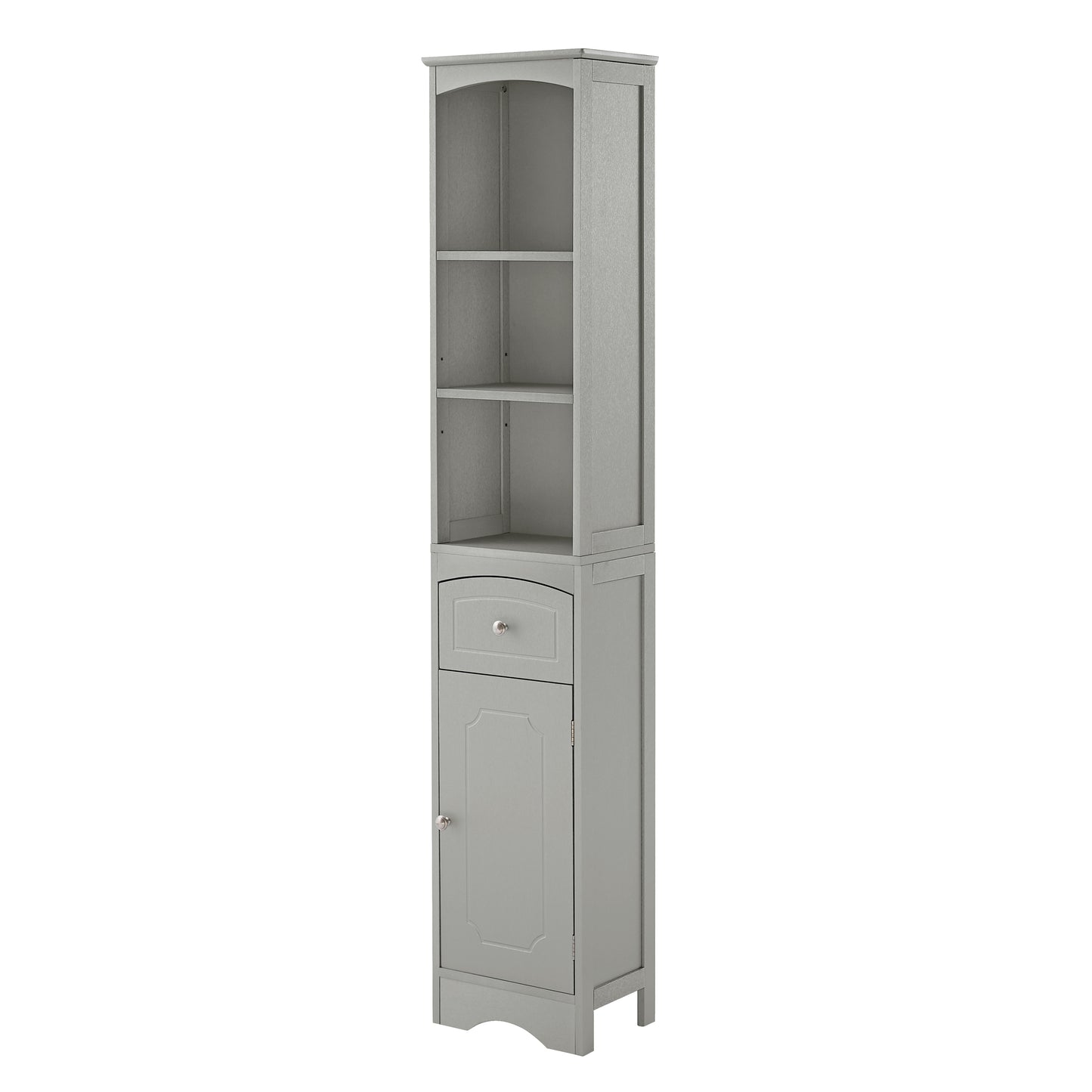 Tower Bathroom Cabinet with Drawer - Gray