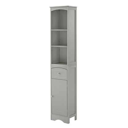 Tower Bathroom Cabinet with Drawer - Gray