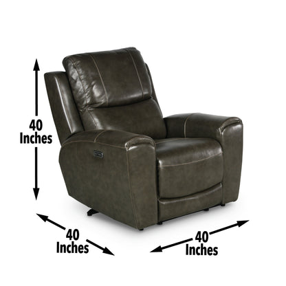 Willow Leather Power RRecliner Chair - Gray