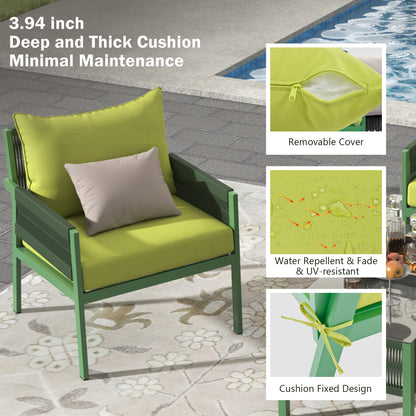 Mixon 4 Pc Patio Rope Sofa Set - Green