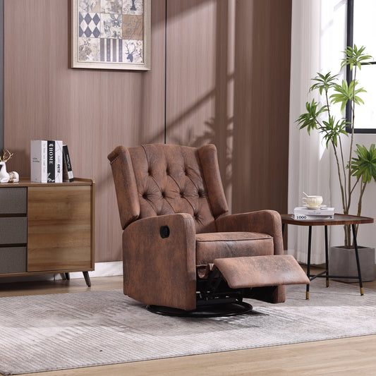 Davina Swivel Rocking Recliner Chair - Coffee