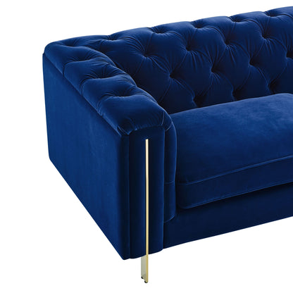 Charlene Velvet Loveseat - Blue