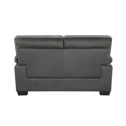 Jaxon Modern Sleek Design Fabric Loveseat - Dark Gray