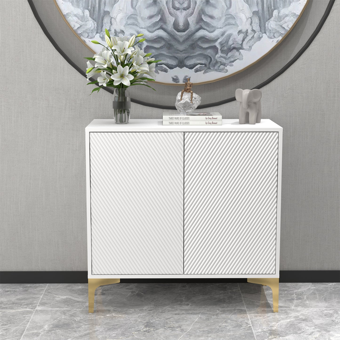 Preston 2 Door Accent Cabinet - White