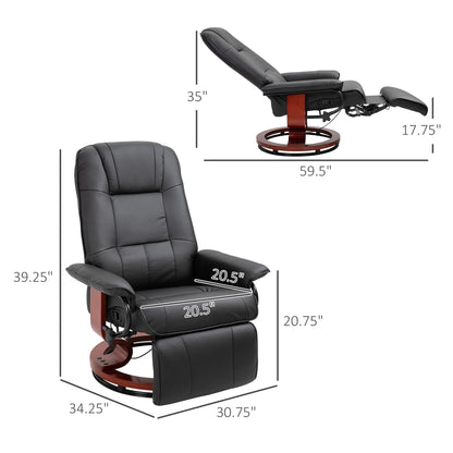 Ollie Adjustable Swivel Rocker Recliner - Black