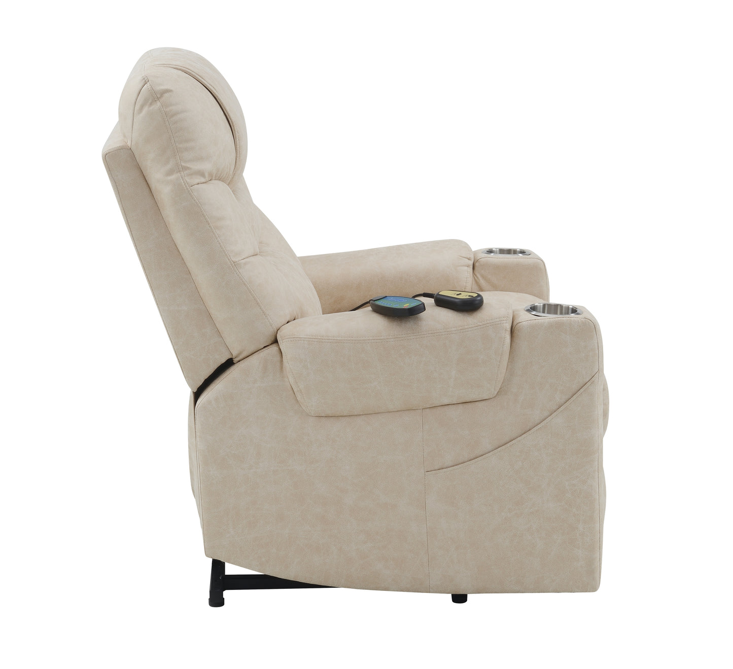 Victory Power Lift Recliner with Heating and Massage - Light Brown