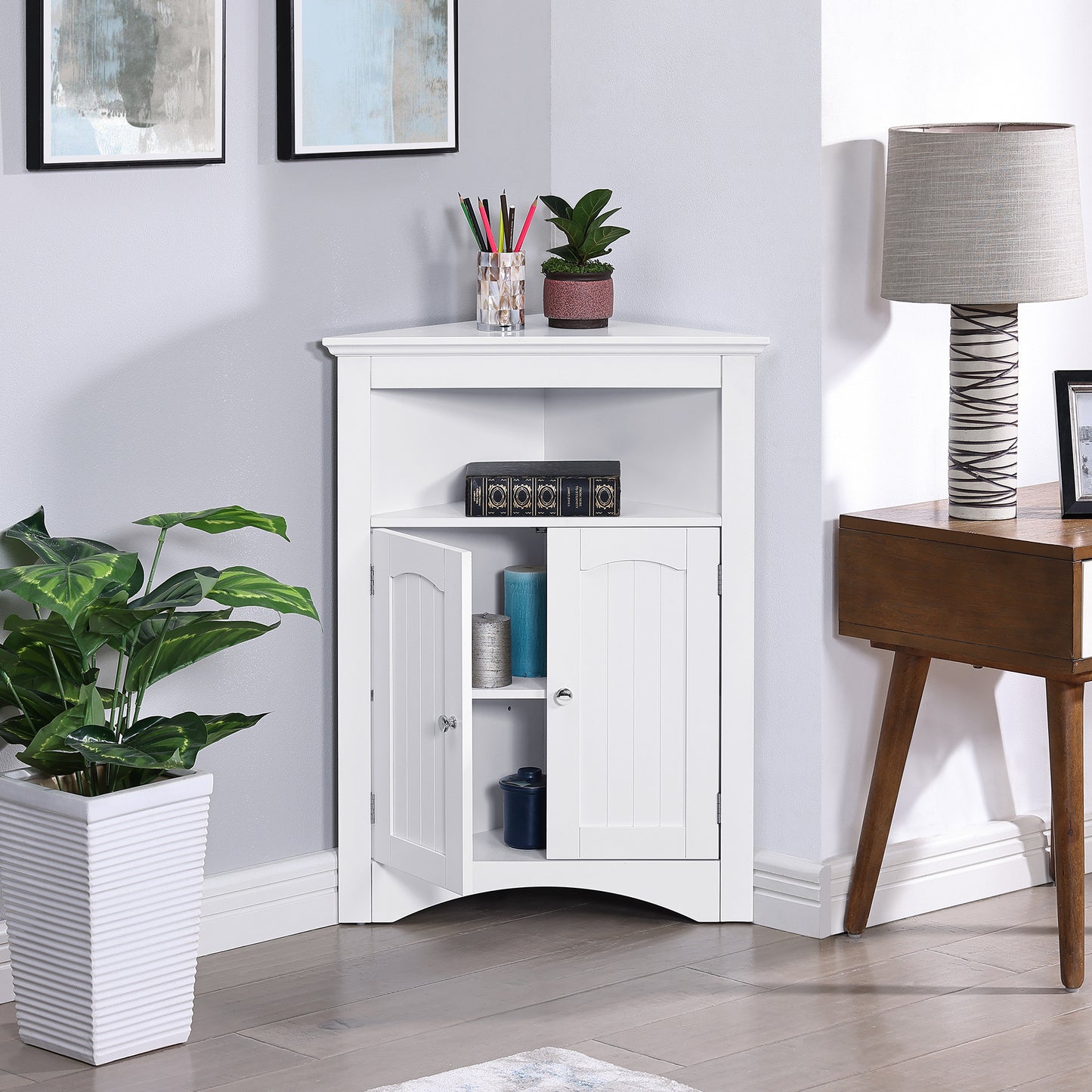 Carson II Corner Cabinet - White