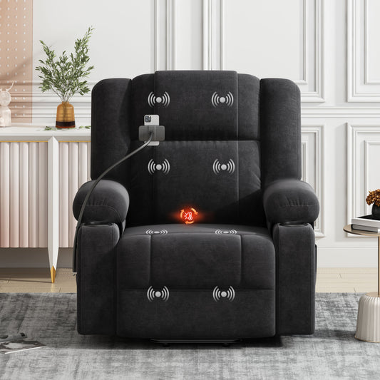 Dawson Power Lift Recliner with Massage - Black