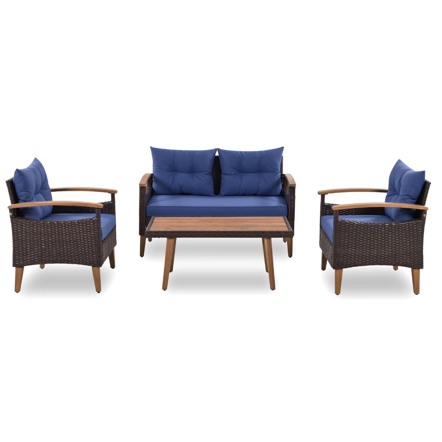 GO 4 Pc Outdoor Patio Seating Set - Blue