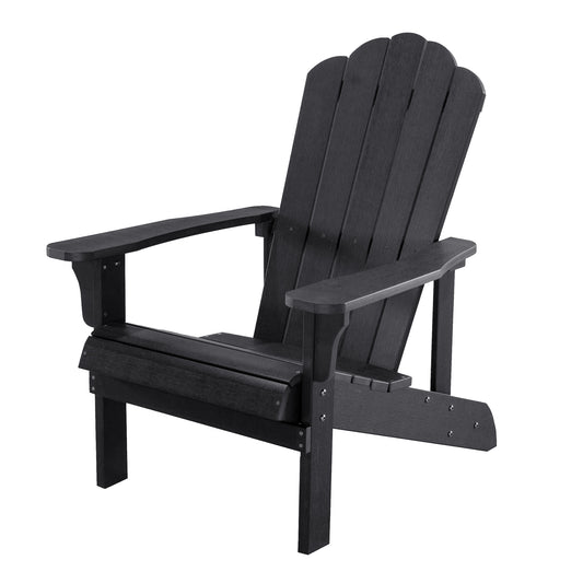 Key West Outdoor Plastic Wood Adirondack Chair - Black