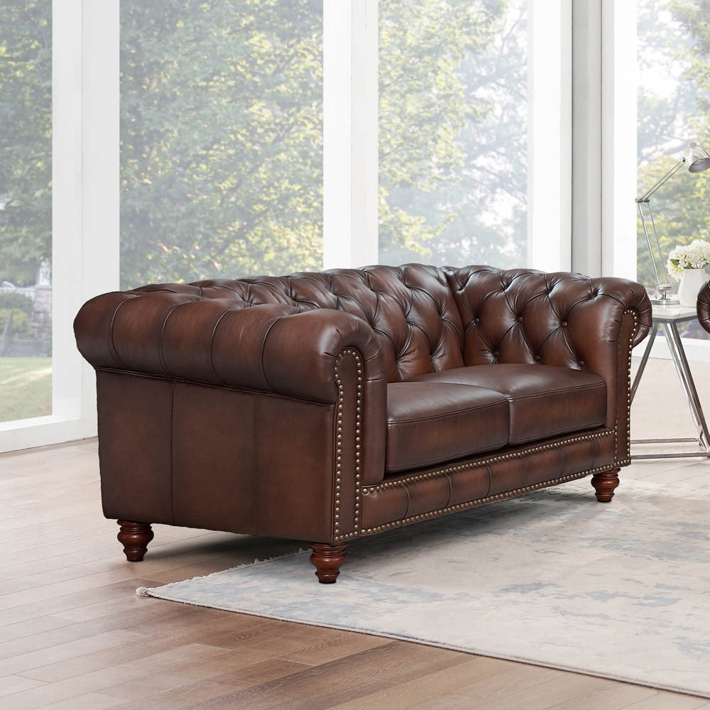 Alton Bay Top Grain Leather Loveseat