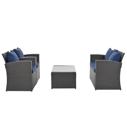 Moray 4 Pc Outdoor Patio Seating Set - Light Blue