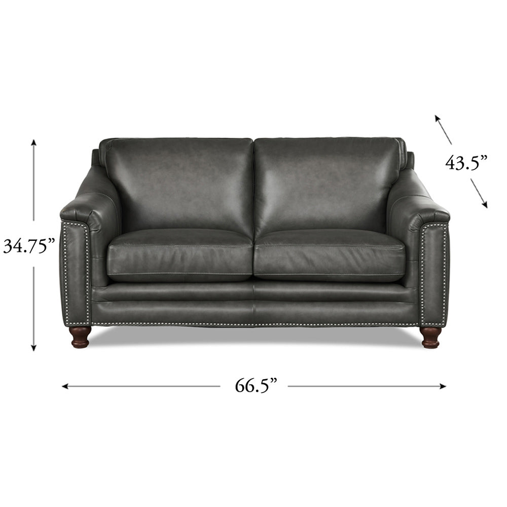 Belfast Top Grain Leather Loveseat