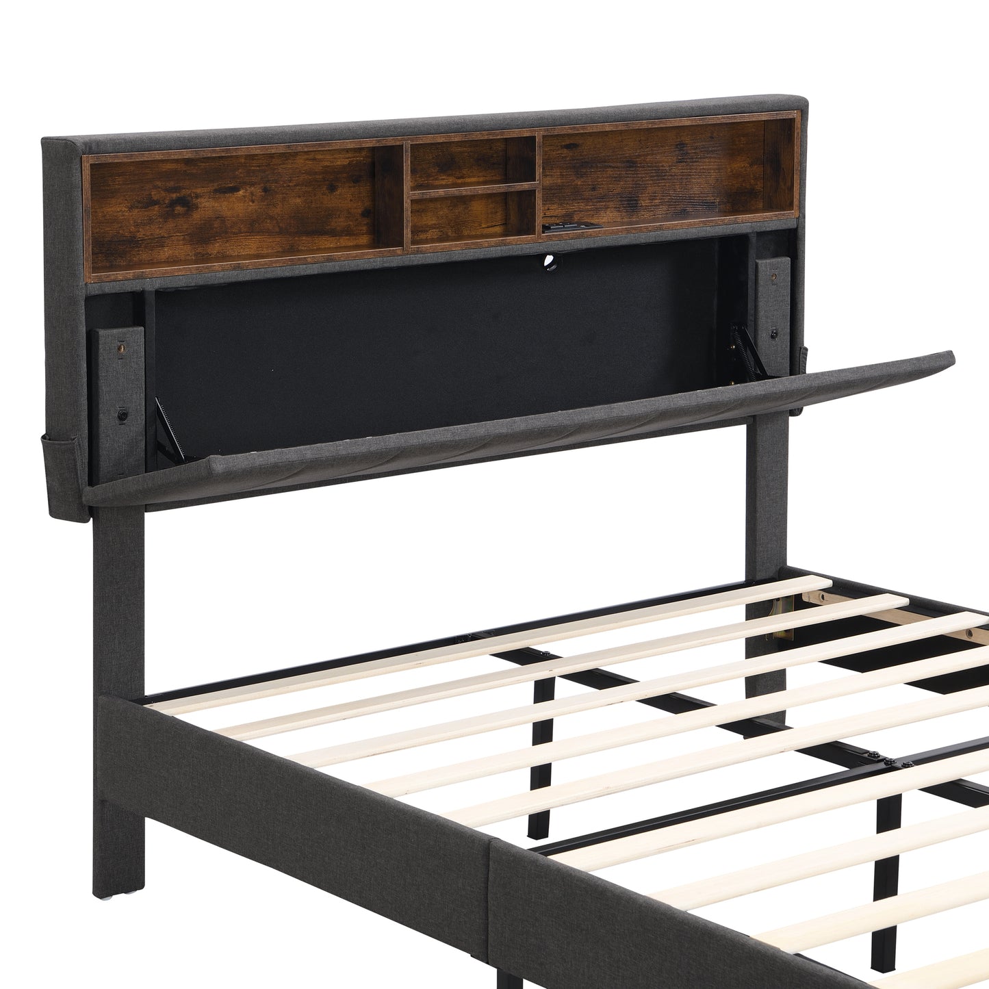 Alvin Full Size Platform Bed Frame - Gray