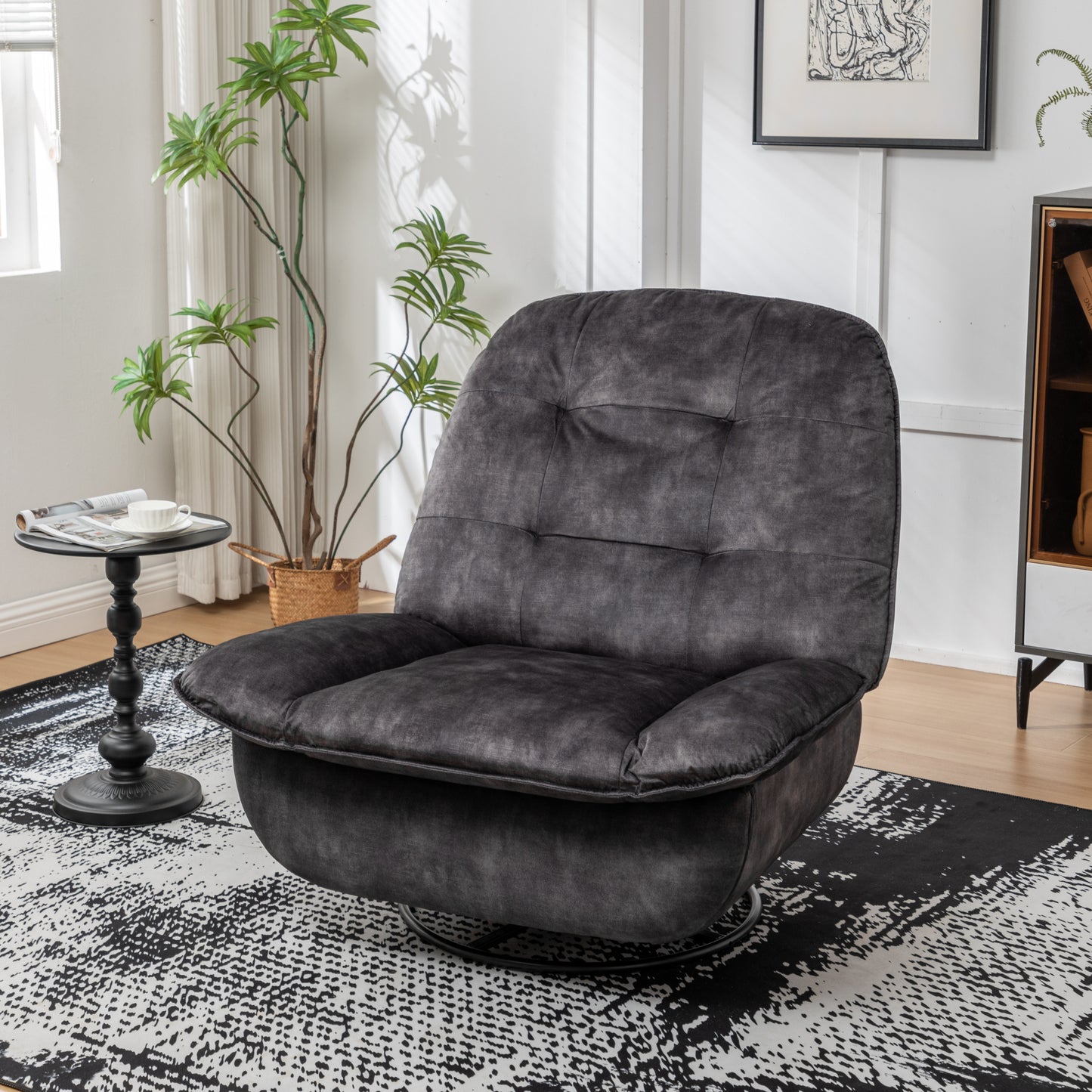 Tate Swivel Gliding Rocking Chair - Black