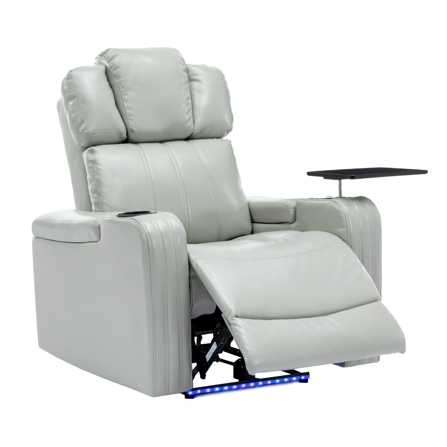 Xavier PU Leather Power Recliner - Gray