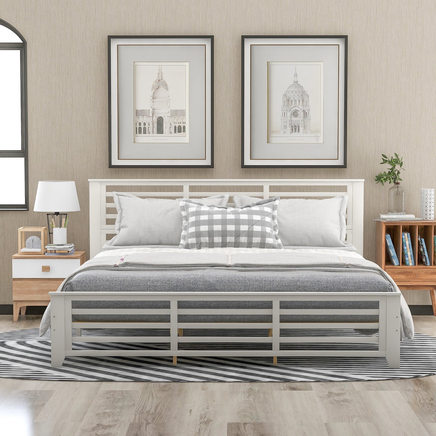 Gio King Size Platform Bed Frame - White