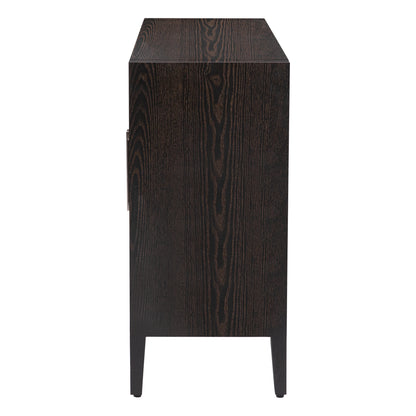 Finch Storage Cabinet with Tempered Glass - Brown