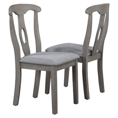 Titus Rustic Wood Padded Dining Chairs (Set of 4) - Gray